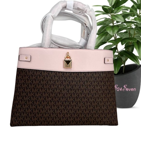 NWT MICHAEL KORS Gramercy Large Logo and Leather Satchel main image 5